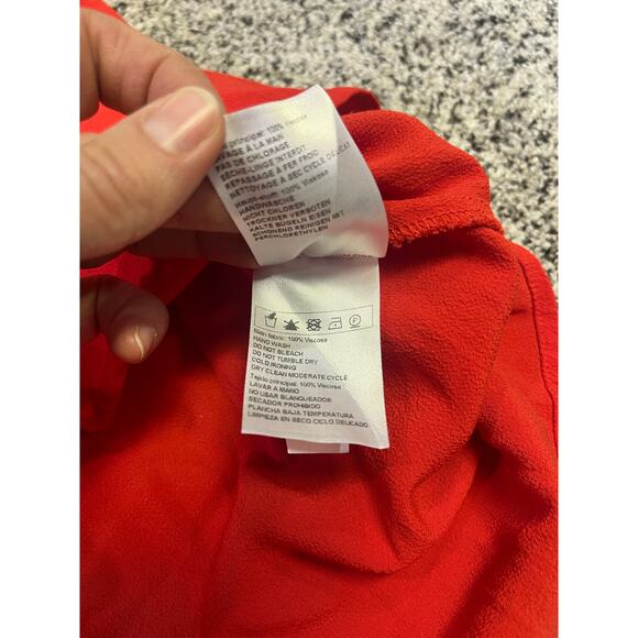 ba&sh Track Grenadine Lady‎ Dress Long Sleeve V Neck Shift Dress 1 Womens S Red - Picture 7 of 10